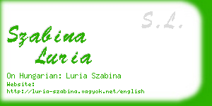 szabina luria business card